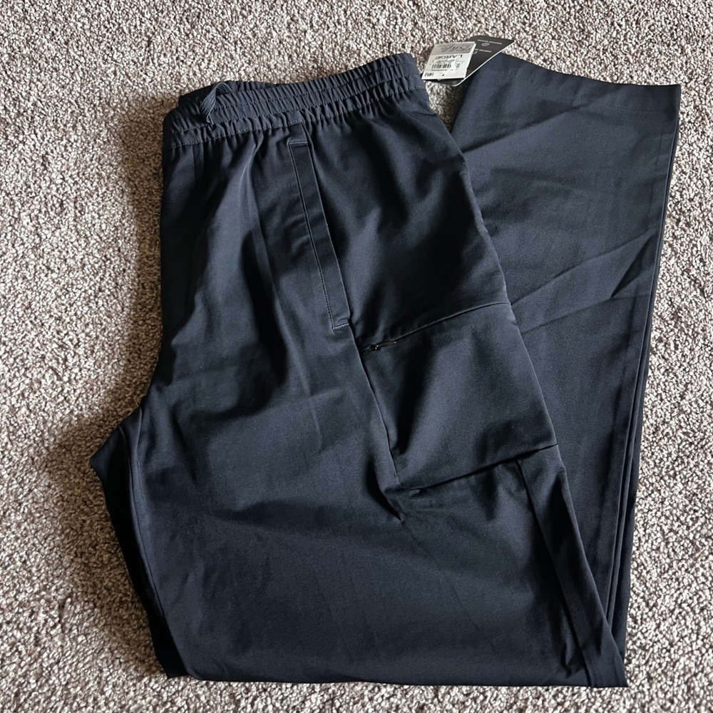 Alfani Casual Pants Pull On Elastic Waist Lightweight Black Casual Large 0205